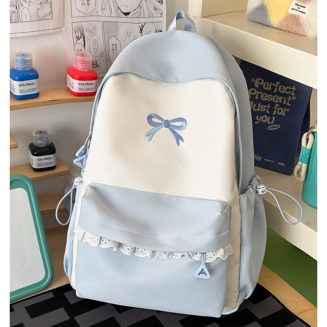 Decorative Bow-Embellished Casual Backpack Stornfield