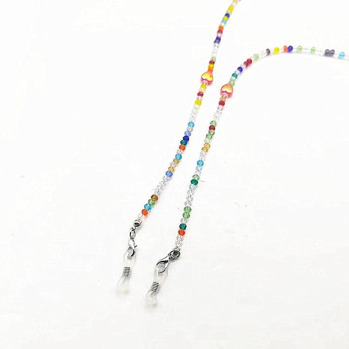 Colorful glass necklace with heart pendant Stornfield