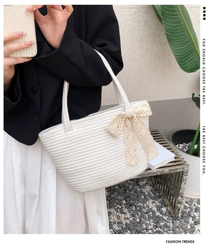Women's handbag with decorative crochet tape Stornfield