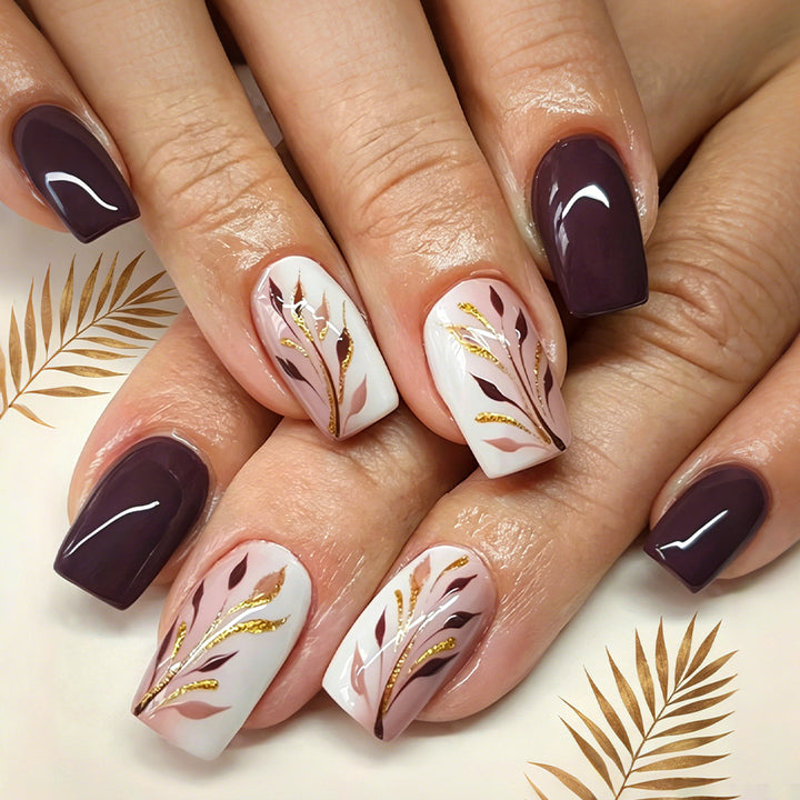 Elegant Botanical Nail Art Press-On Set Stornfield
