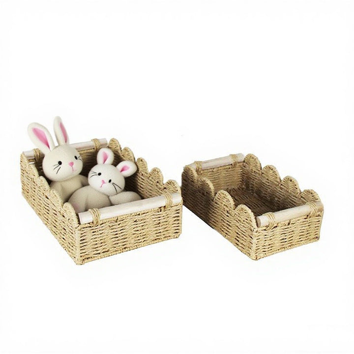 Scalloped Woven Storage Basket Stornfield