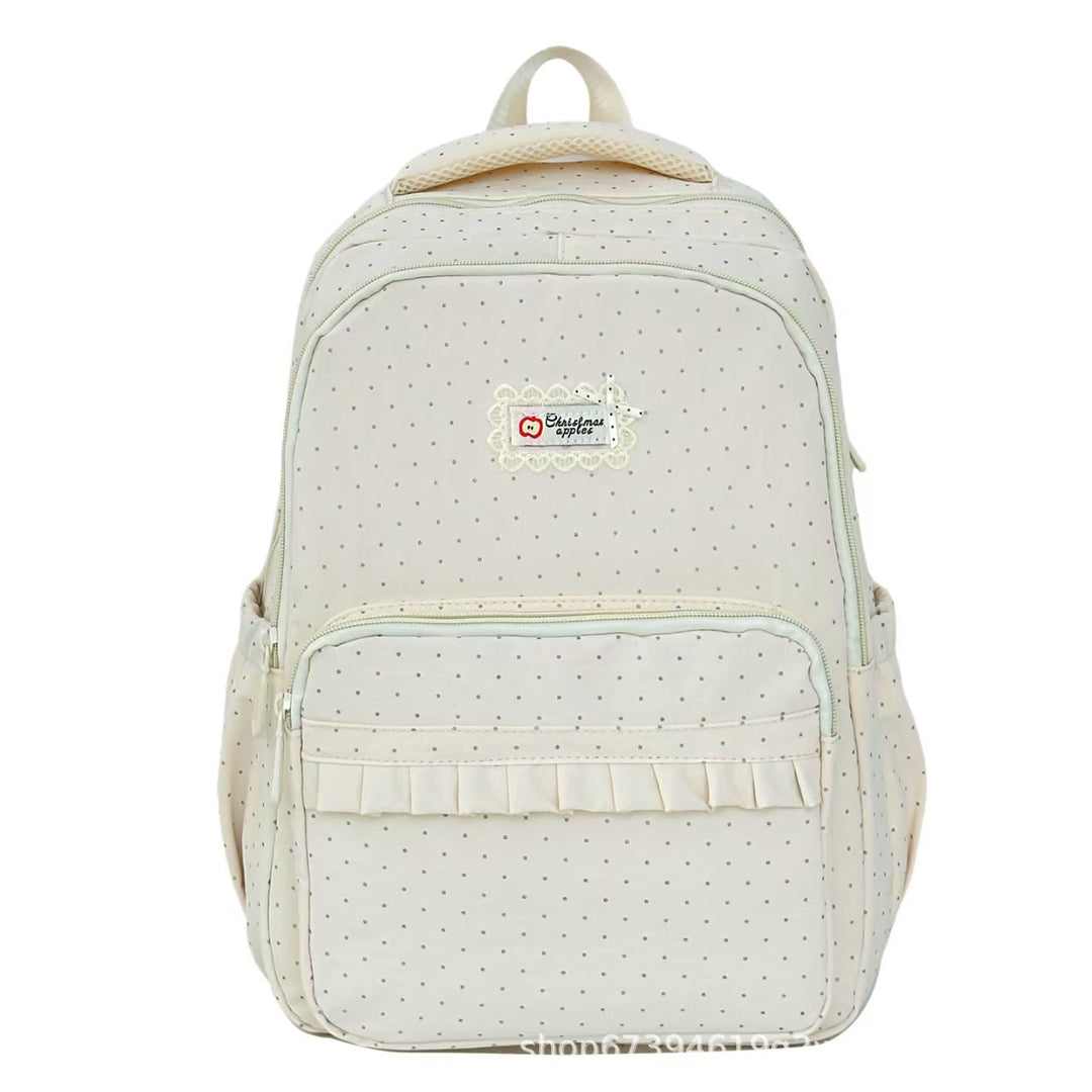 Stylish Polka Dot Ruffled Backpack Stornfield