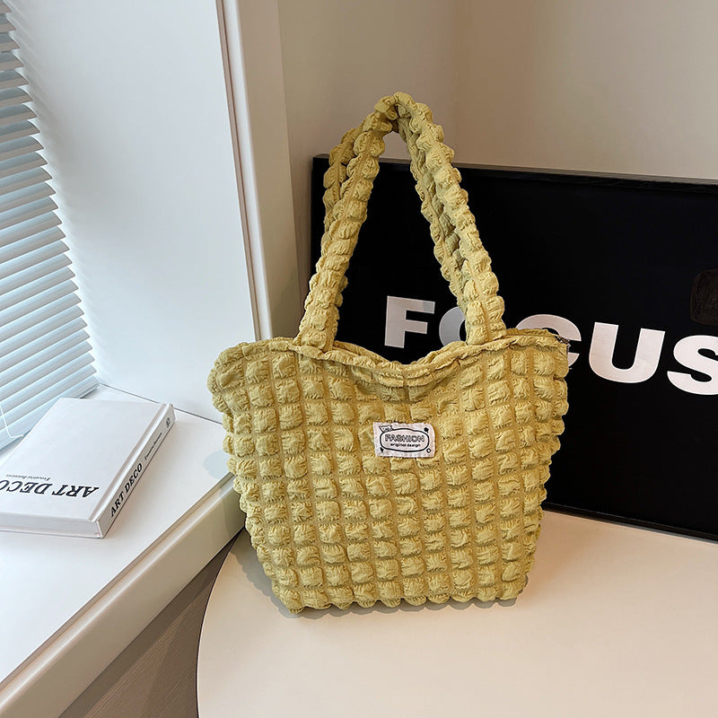 Textured Fabric Shoulder Bag