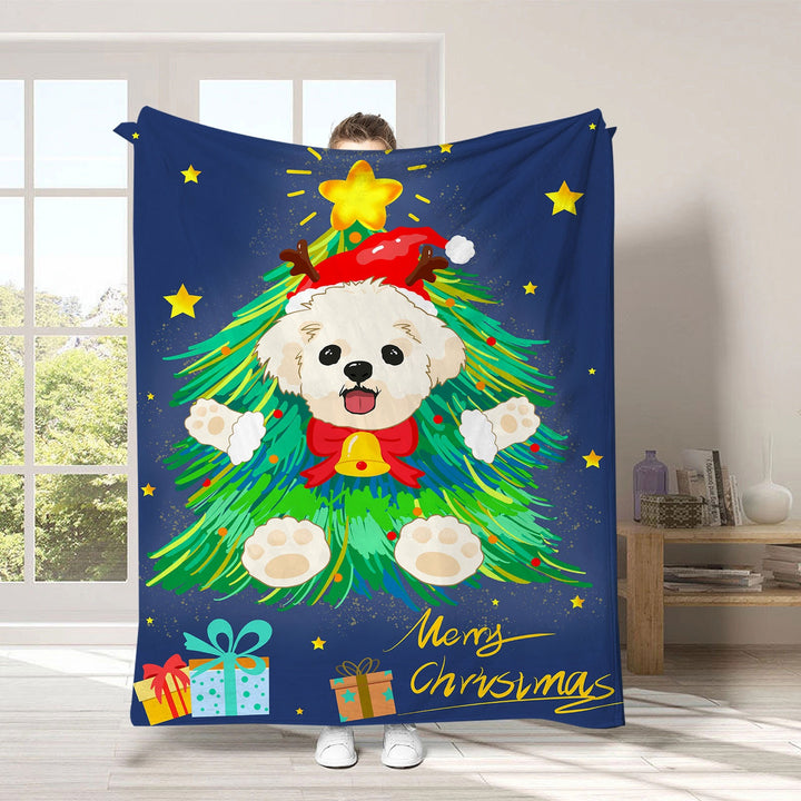 Holiday-Themed Fleece Throw Blanket