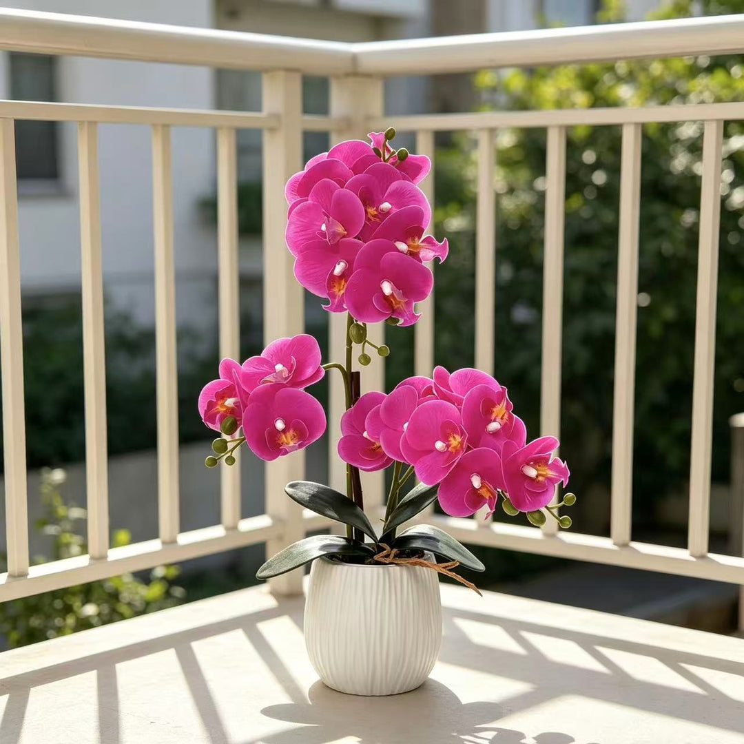 Lifelike Decorative Orchid Arrangement for Tabletop Decor
