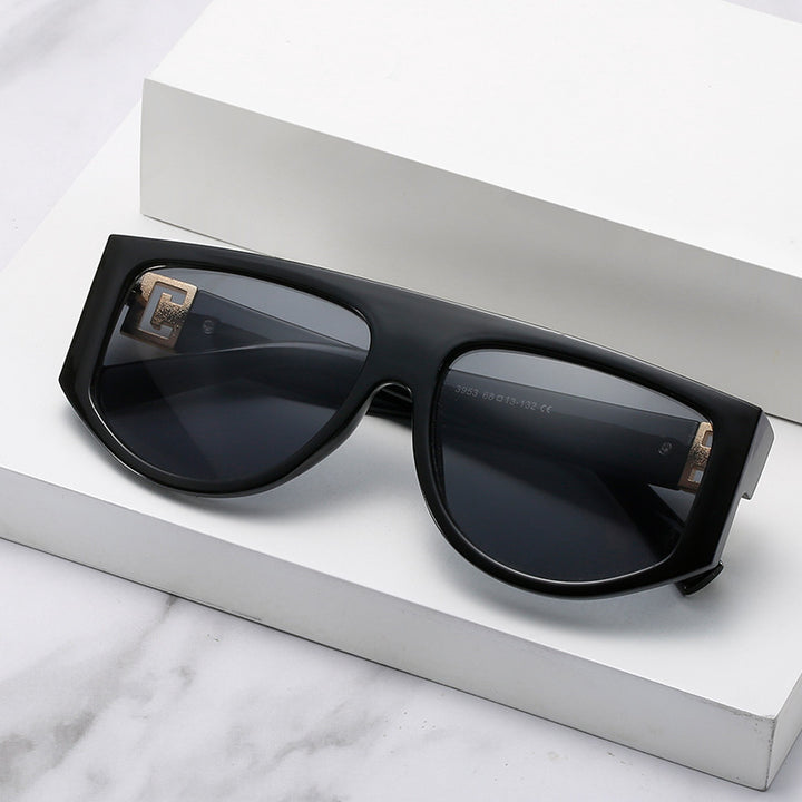 Oversized Shield Sunglasses with Metallic Accents Stornfield