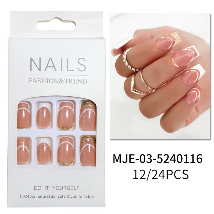 Elegant French Tip Press-On Nail Set Stornfield 1787225130