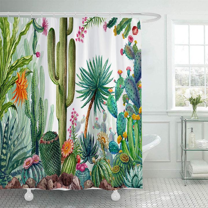 Cactus Garden-Themed Shower Curtain Stornfield