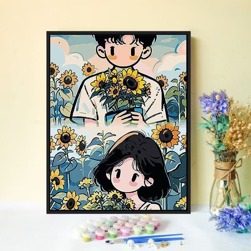 Playful Illustrated Couple Wall Art Stornfield