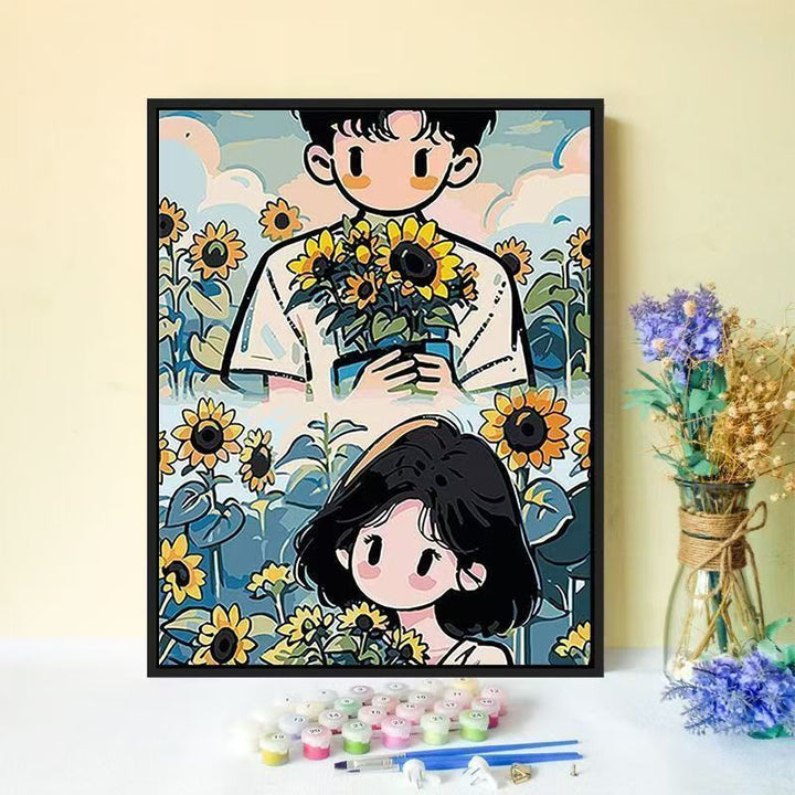 Playful Illustrated Couple Wall Art Stornfield