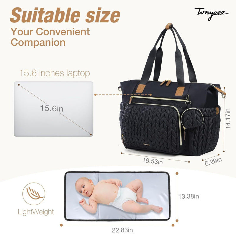Multi-Purpose Quilted Diaper Tote Bag Stornfield