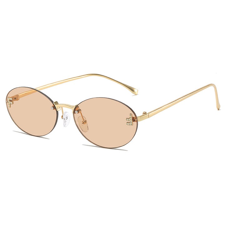 Sleek Metal Oval Sunglasses Stornfield