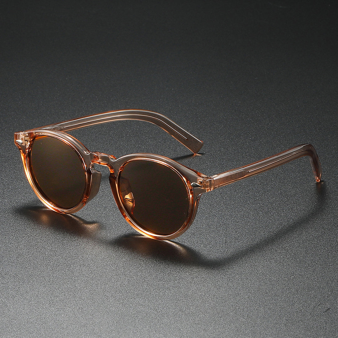 Ladies Round Sunglasses with Transparent Frame and Reflective Lenses Stornfield