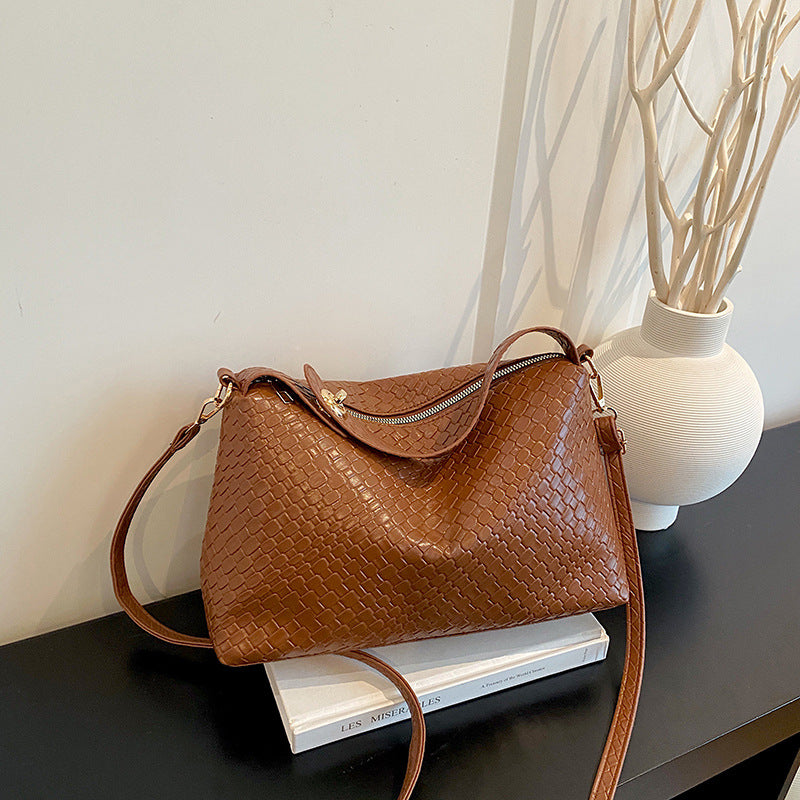 Woven Leather Shoulder Bag