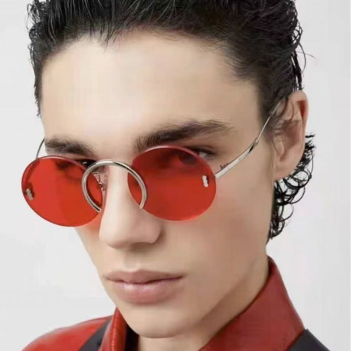 Women's fashionable round sunglasses with innovative metal frame Stornfield