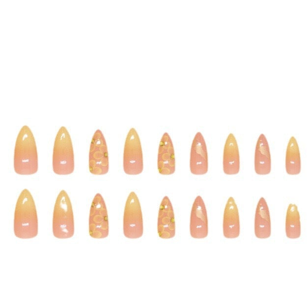 Artificial nail set with filigree flower decorations and elegant shine Stornfield