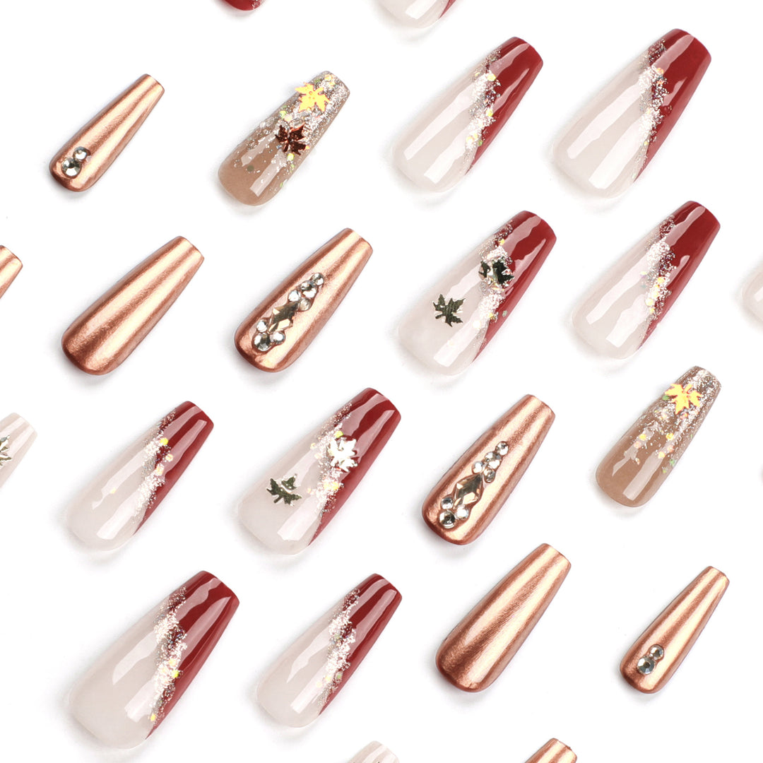 Artful Nail Extensions with Glitter and Flower Accents Stornfield