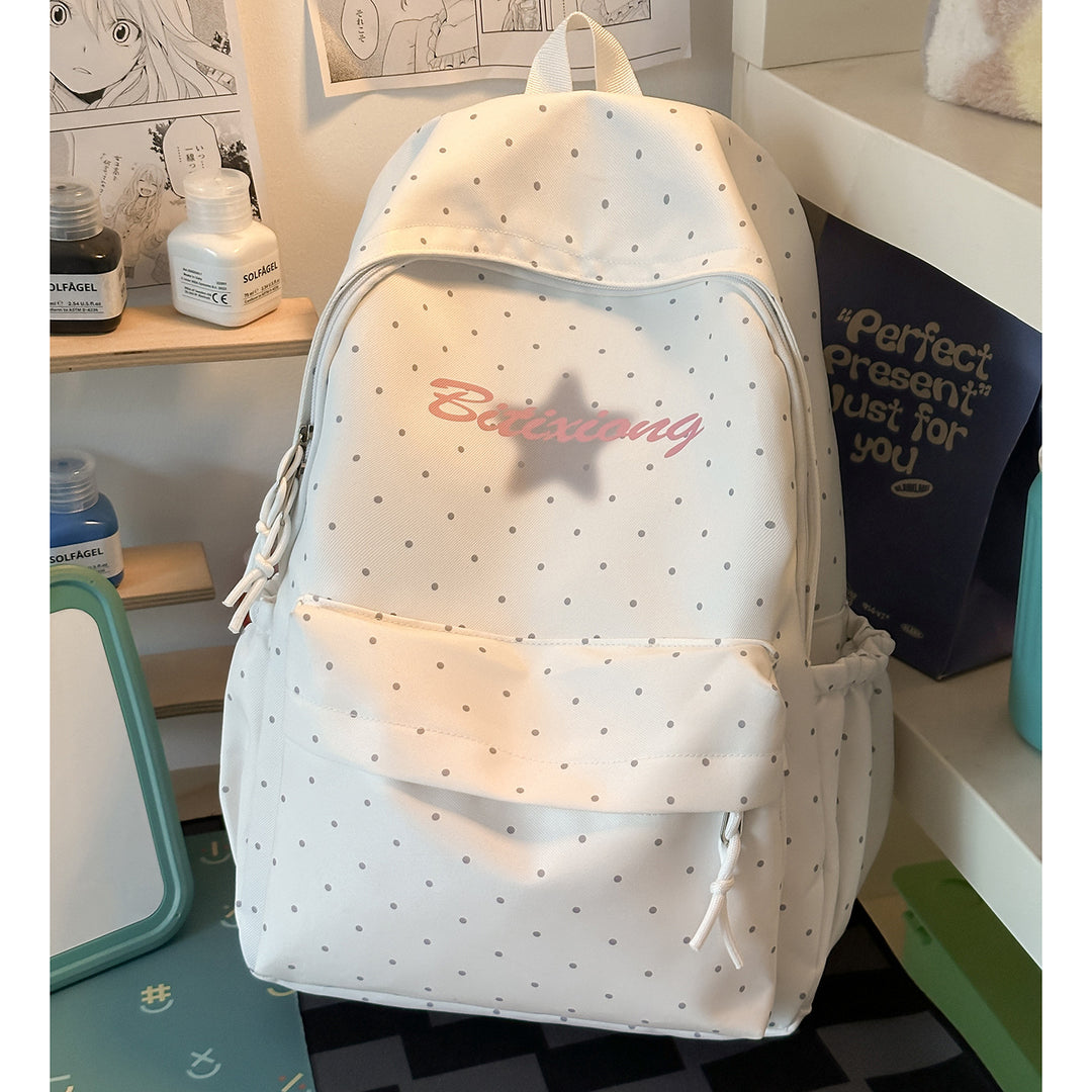 Charming Polka Dot Casual Backpack Stornfield