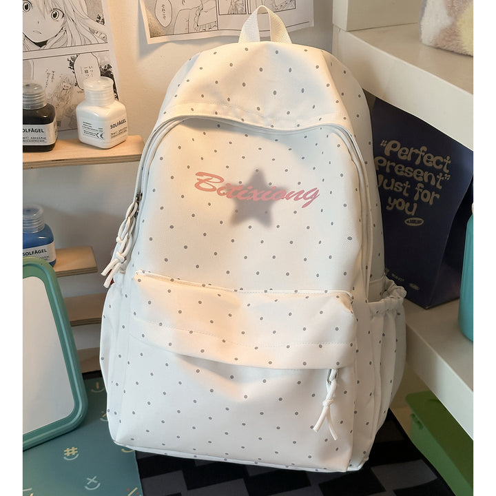 Charming Polka Dot Casual Backpack Stornfield