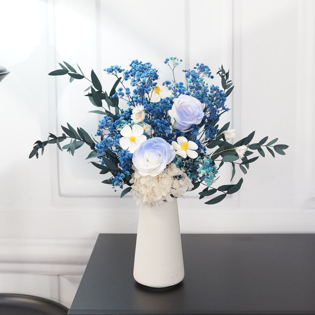 Artificial Floral Arrangement with Decorative Vase