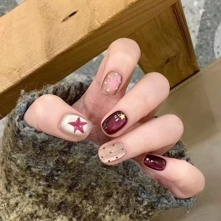 Elegant French Tip Press-On Nail Set Stornfield