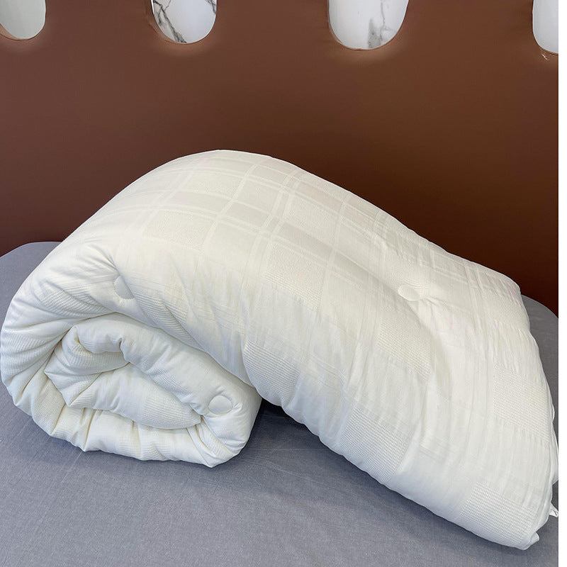 Quilted Down Alternative Comforter with Box Stitch and Tufted Button Detail