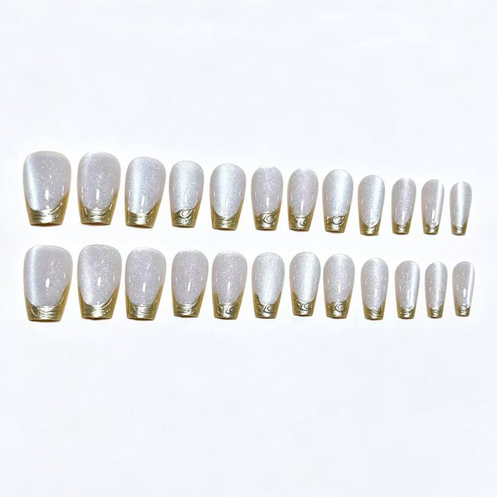 Elegant French Tip Press-On Nail Set Stornfield 1787380647