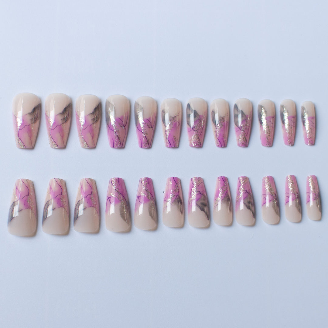 Artistic Nail Design Kit with Marble Effect