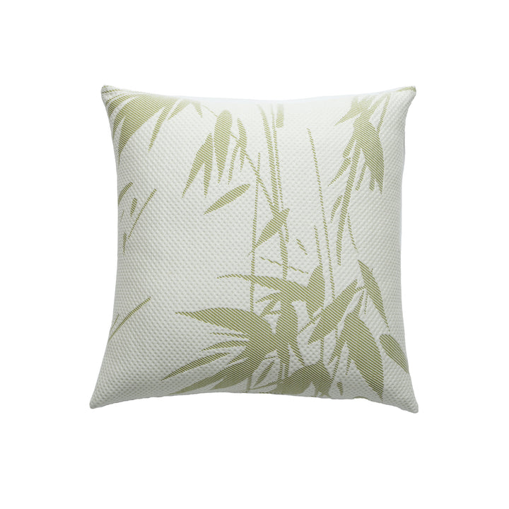 Jacquard pillowcase with textured waffle weave and delicate leaf pattern Stornfield