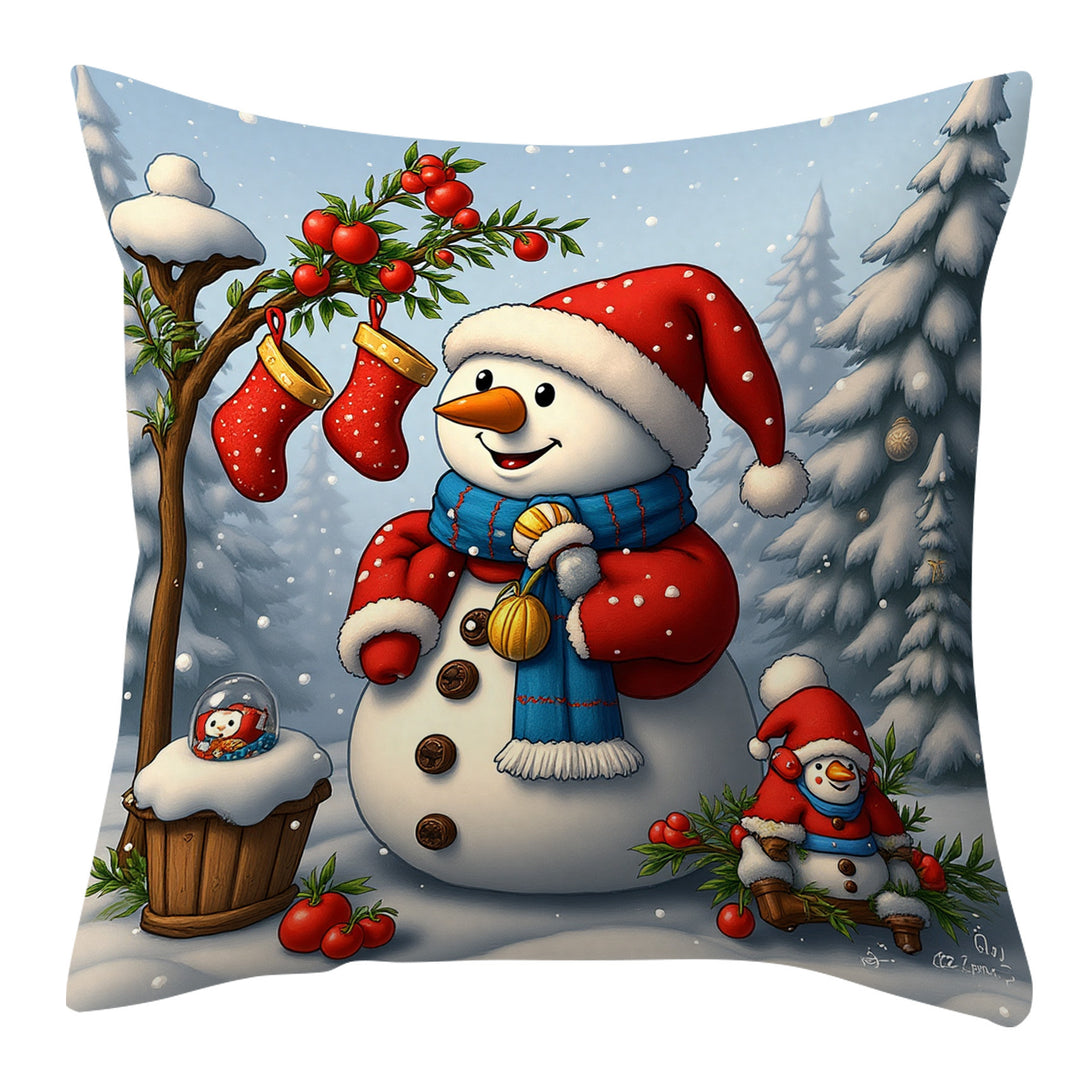Festive Holiday-Themed Decorative Pillow