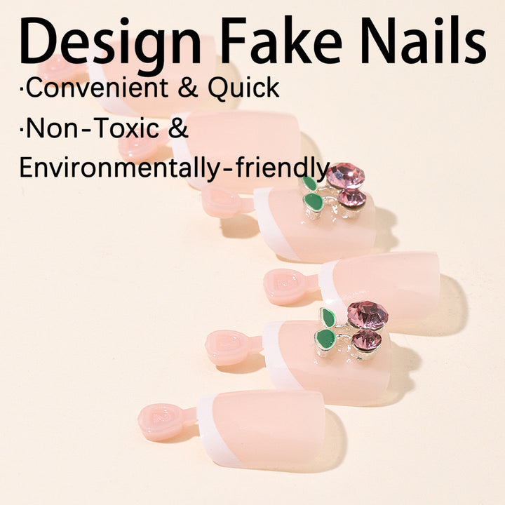 Nail art set with playful floral design Stornfield