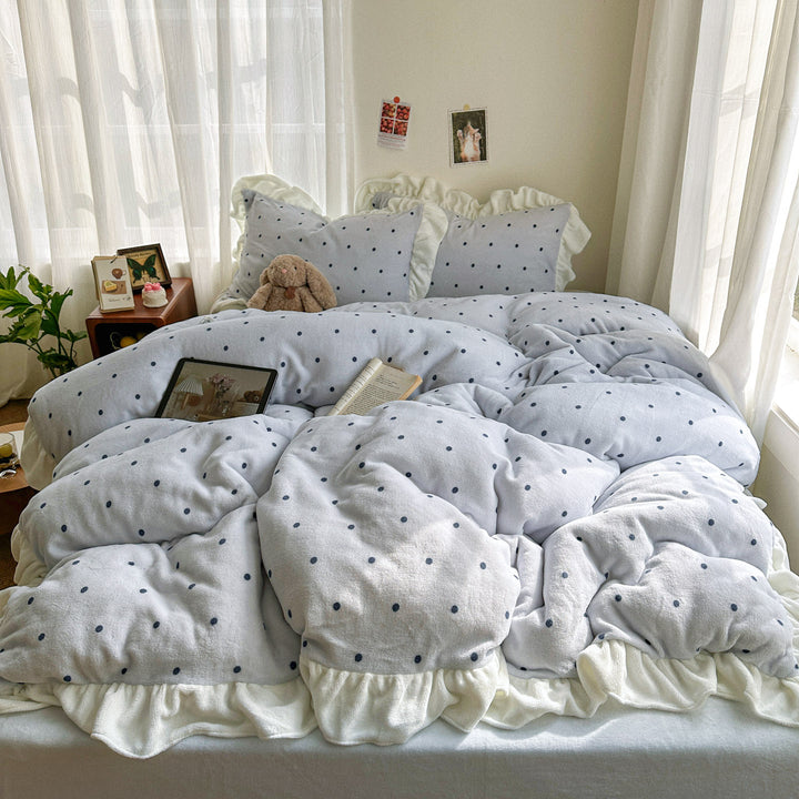 Polka Dot Plush Duvet Set
