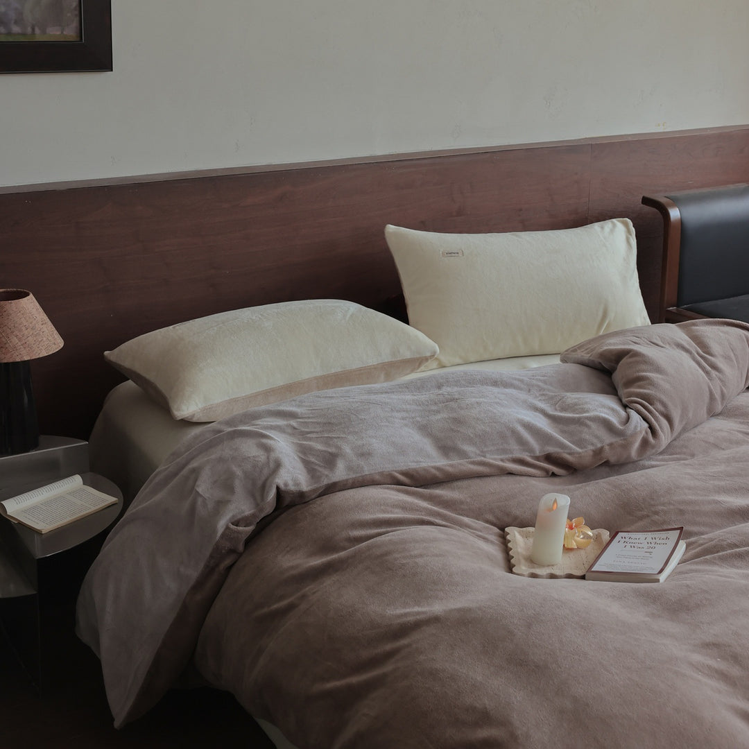Similar microfiber duvet cover set with ultra-soft velour finish and pillowcases