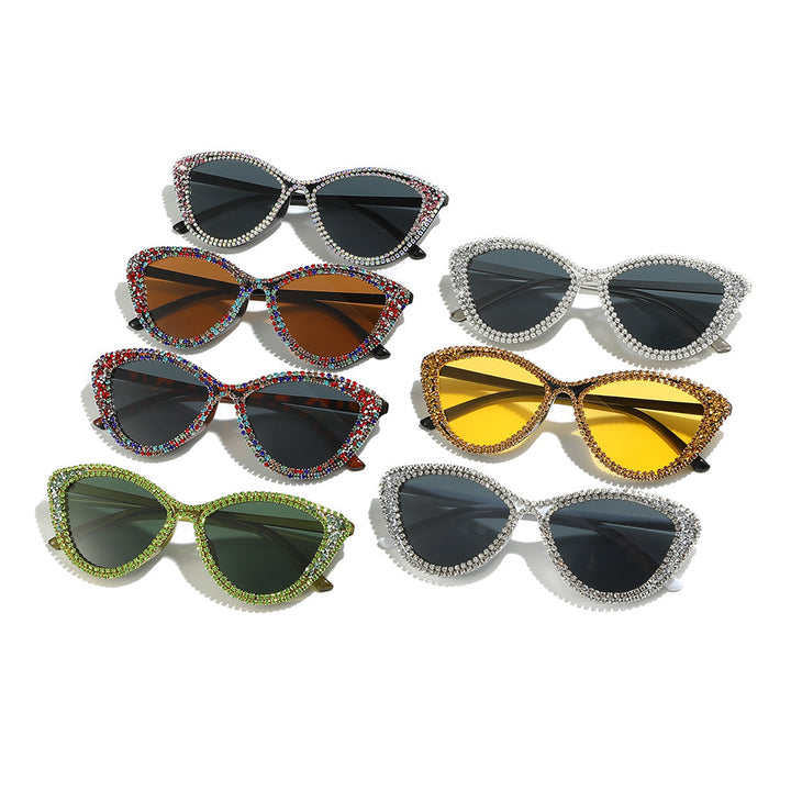 Glamorous Rhinestone-Embellished Cat-Eye Sunglasses Stornfield