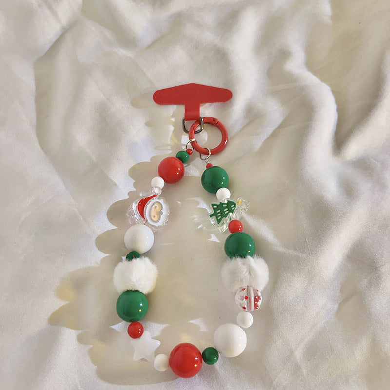 Whimsical Holiday-Themed Beaded Charm Keychain Stornfield