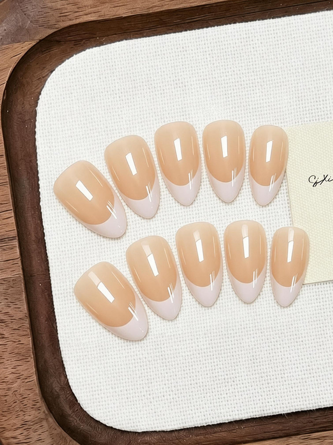 Elegant Artificial Nails with French Design Stornfield