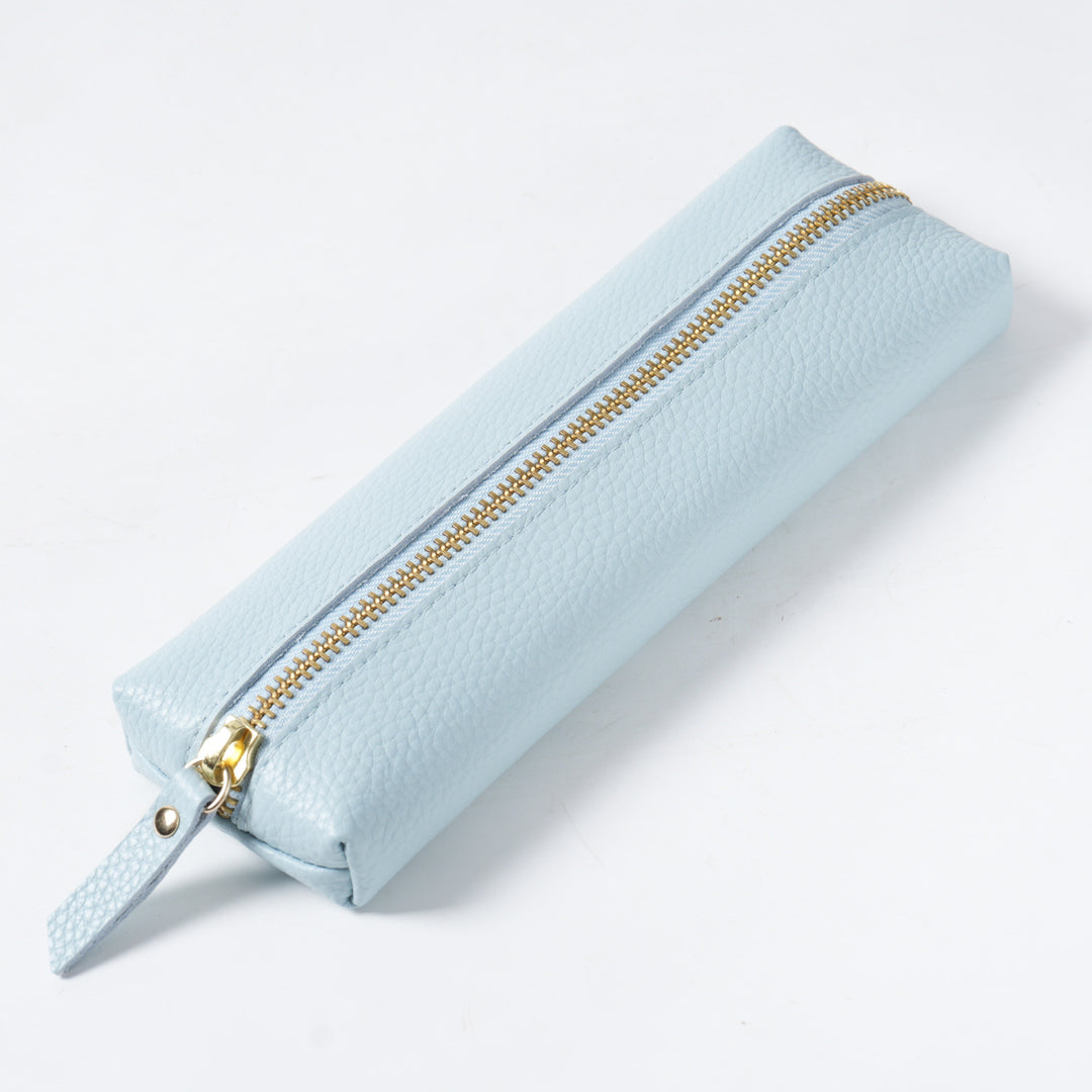 Premium Leather Pencil Case with Gold Zipper