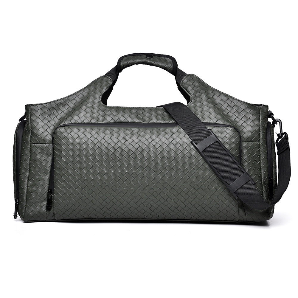 Woven Leather Travel Duffel Bag Stornfield