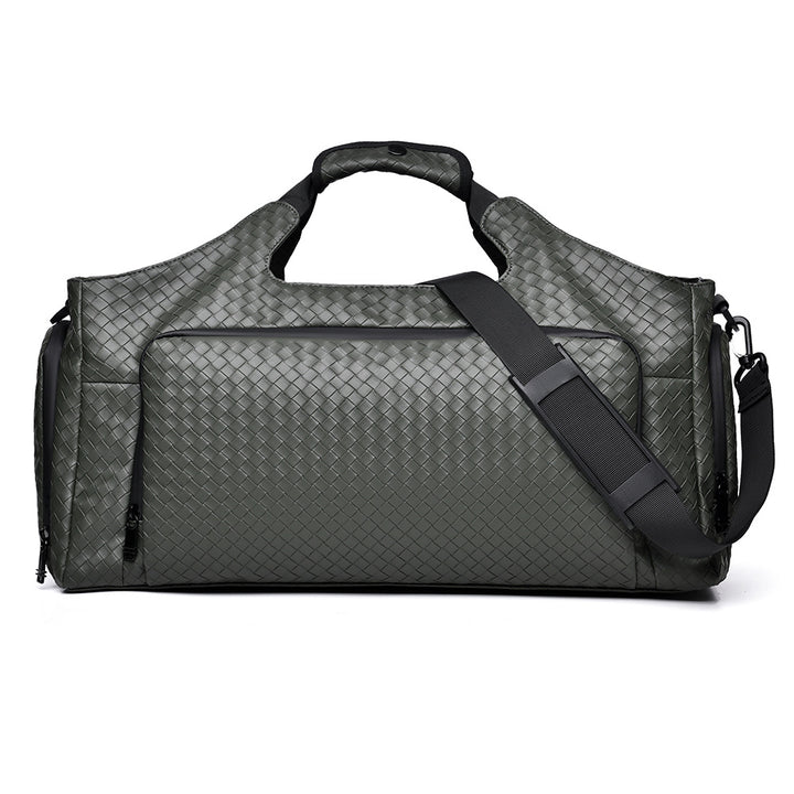 Woven Leather Travel Duffel Bag Stornfield