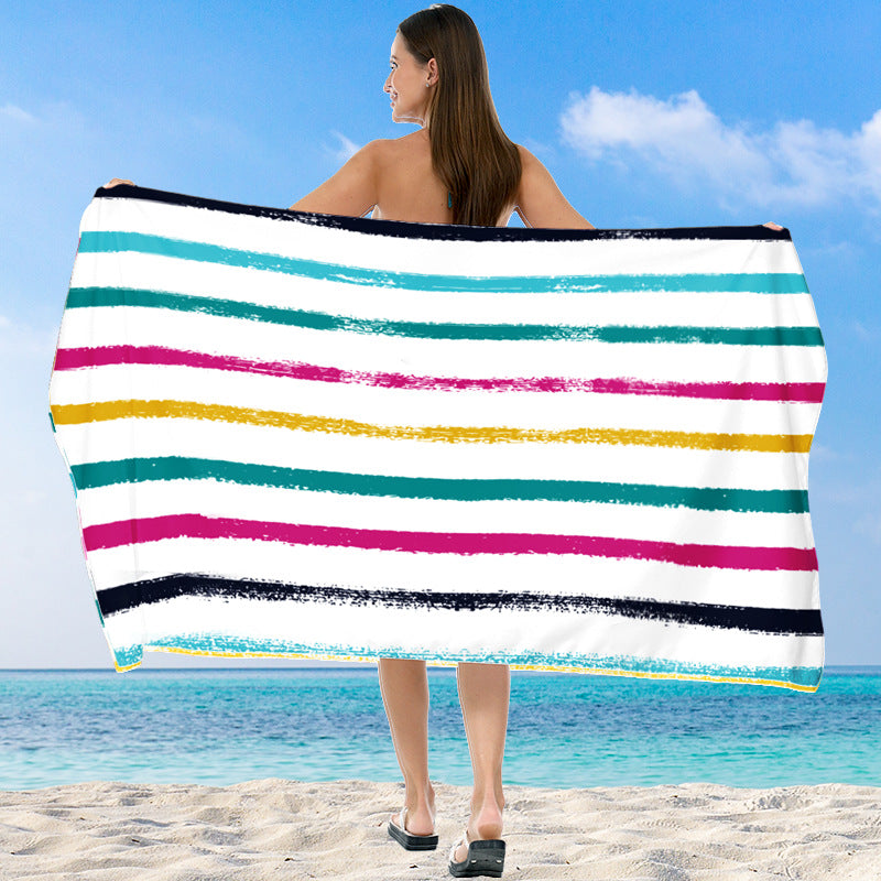 XXL Beach blanket with colorful stripe pattern Stornfield