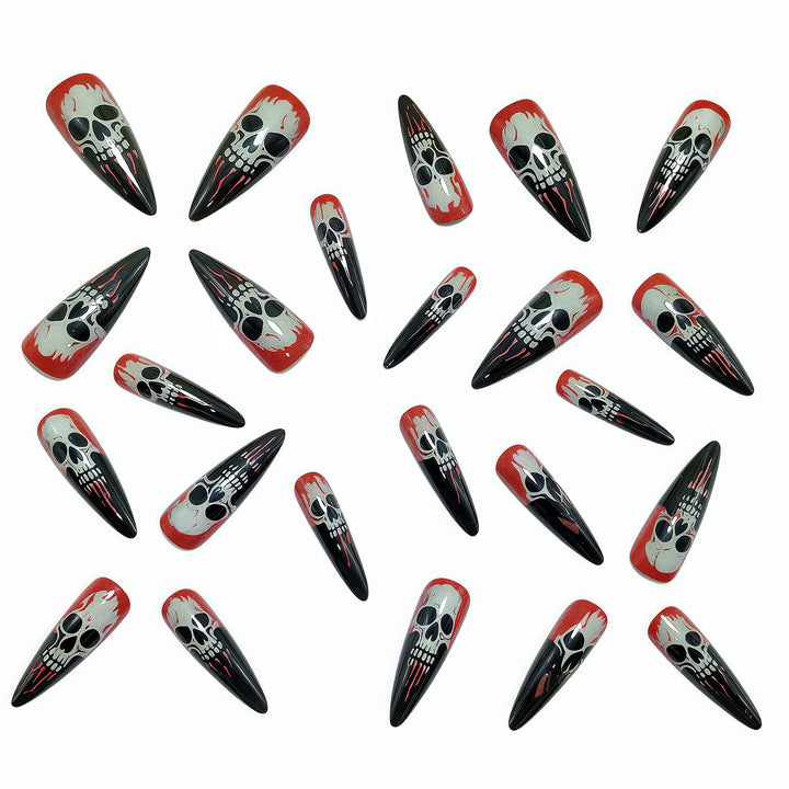 Artificial nails with creepy skull design Stornfield
