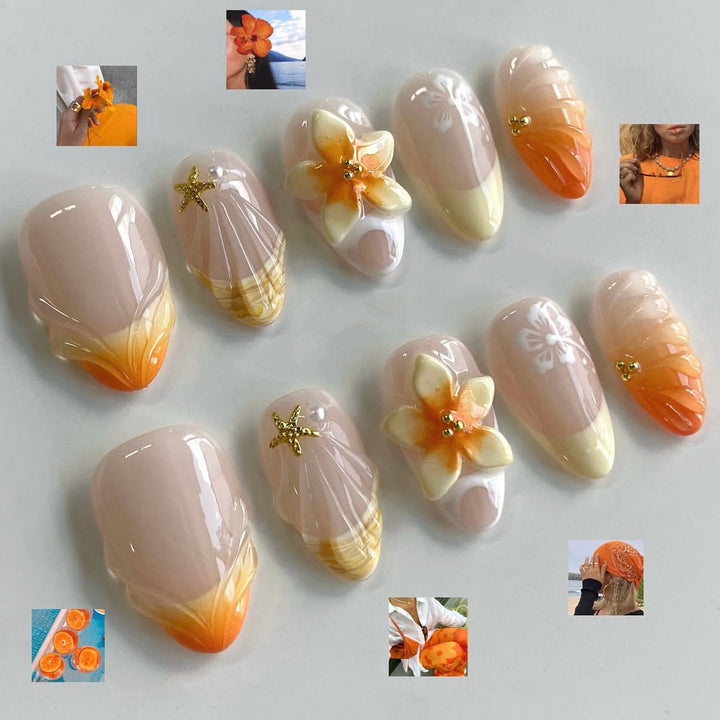 Artistic Floral Designer Press-On Nail Set