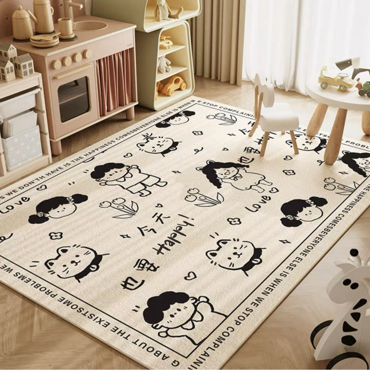 Children's Playful Cat-Themed Area Rug Stornfield