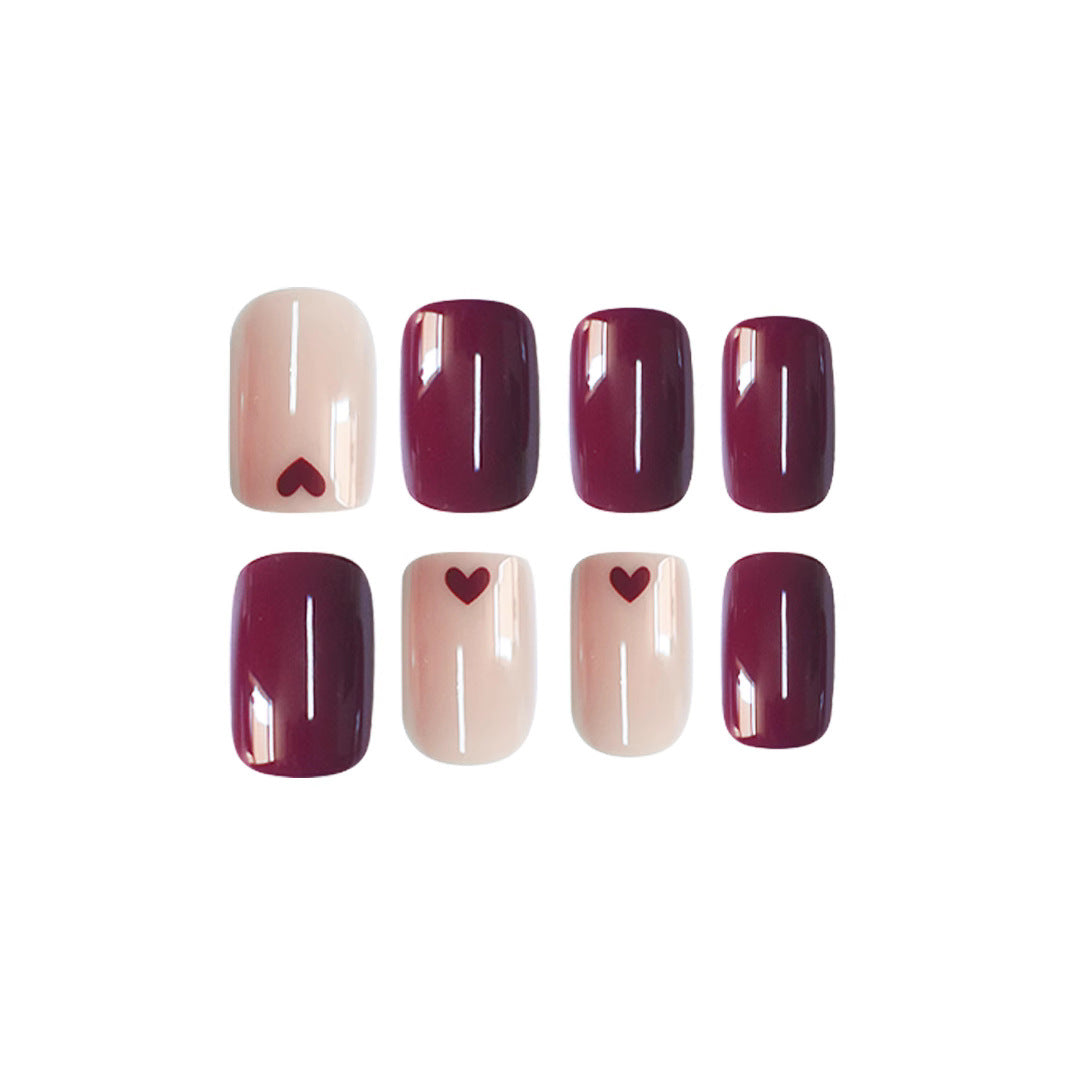Artistic Heart-Design Press-On Nail Art Stornfield