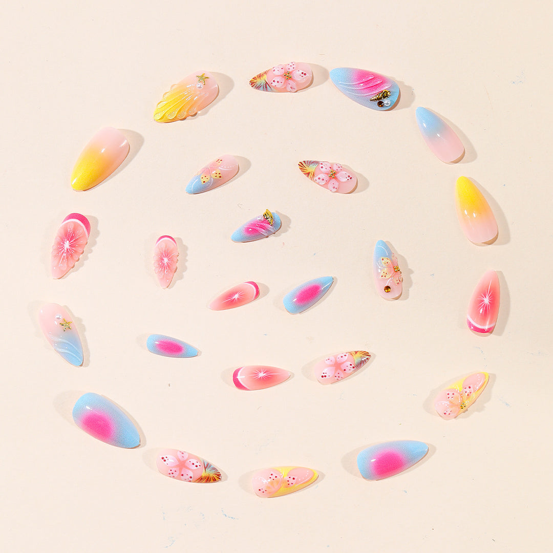 Tropical-Inspired 3D Nail Art Extensions Stornfield