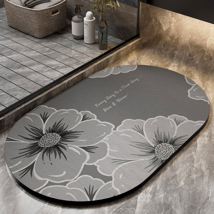 Floral Pattern Bath Mat