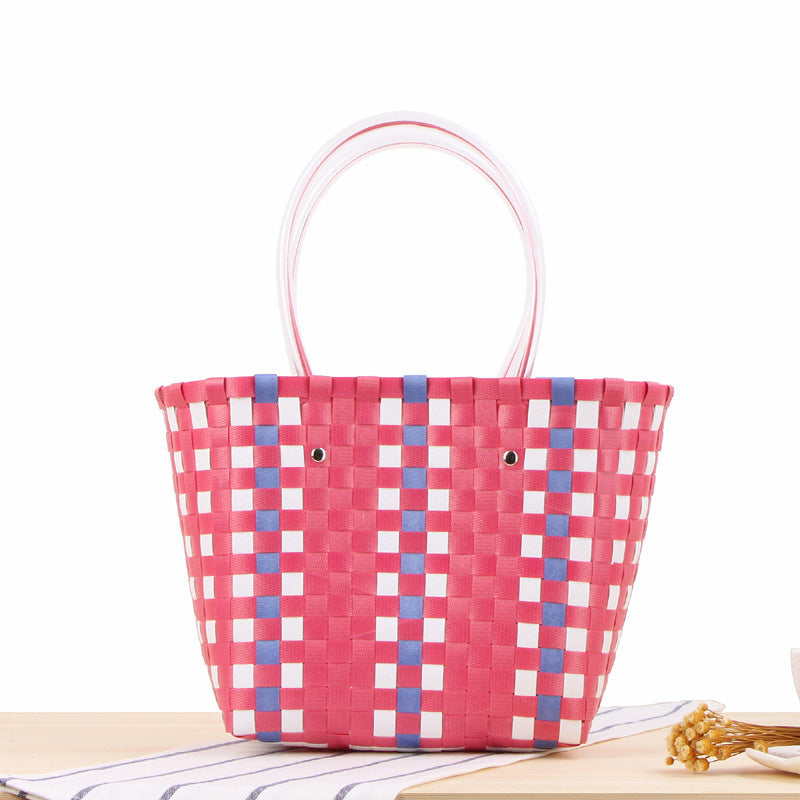 Braided shopping bag with colorful pattern Stornfield