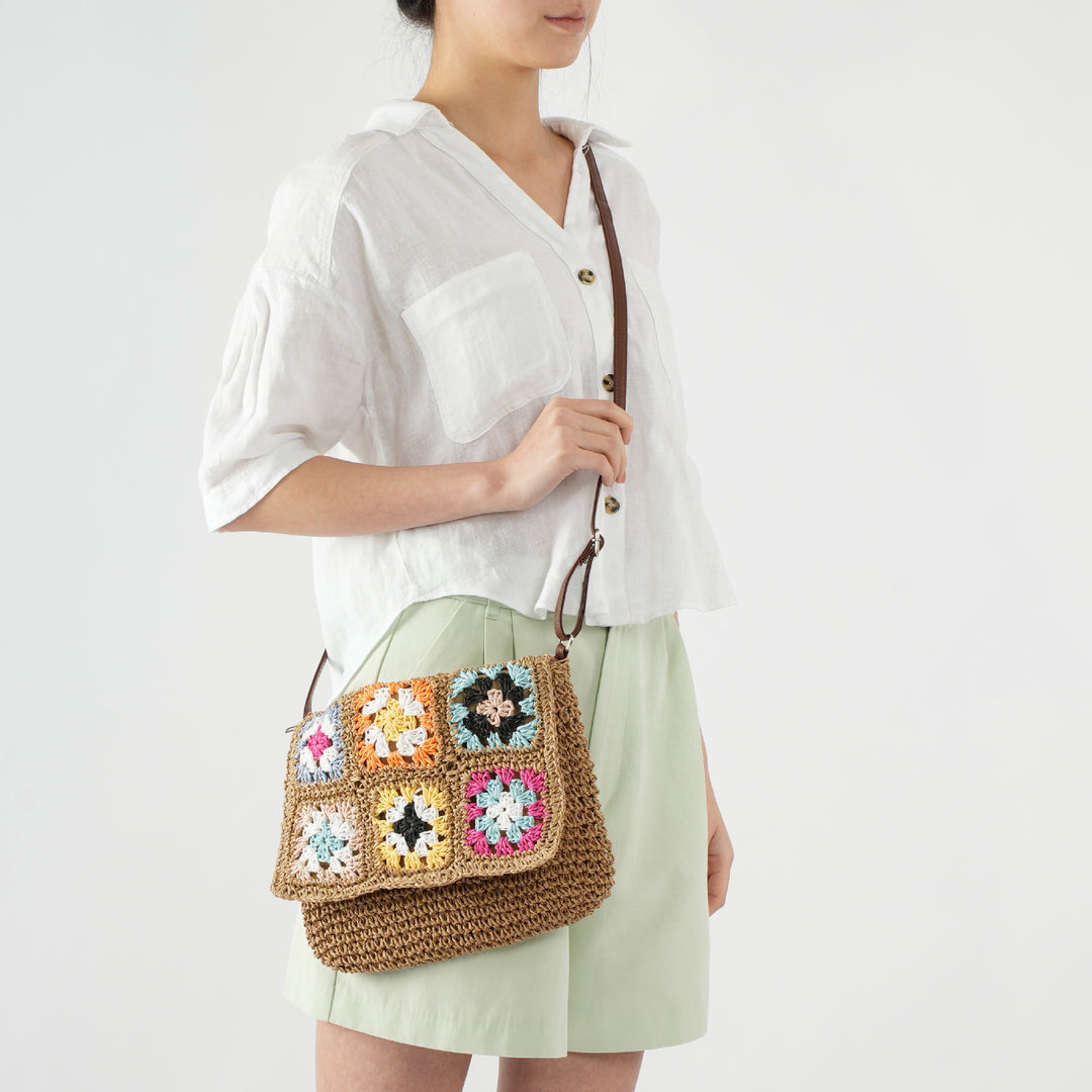 Comfortable shoulder bag with colorful hexagon pattern Stornfield