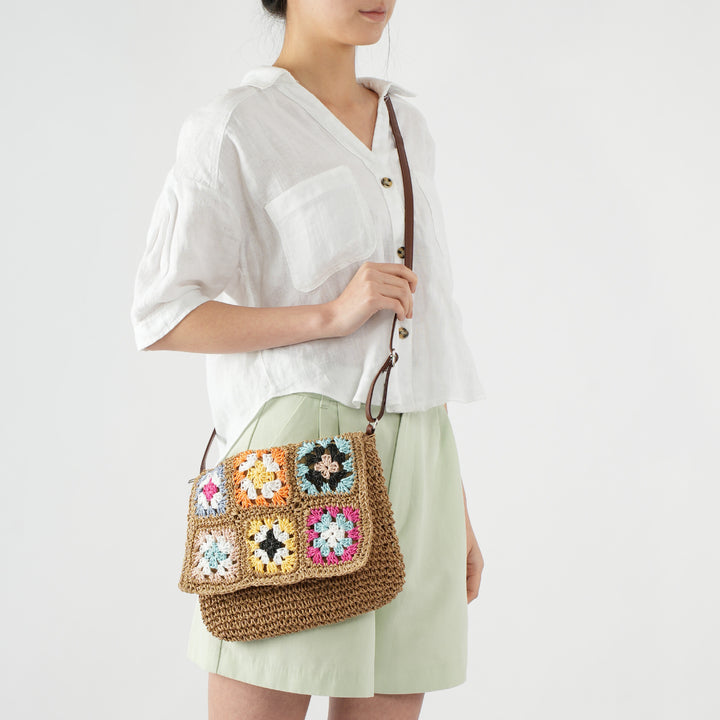 Comfortable shoulder bag with colorful hexagon pattern Stornfield