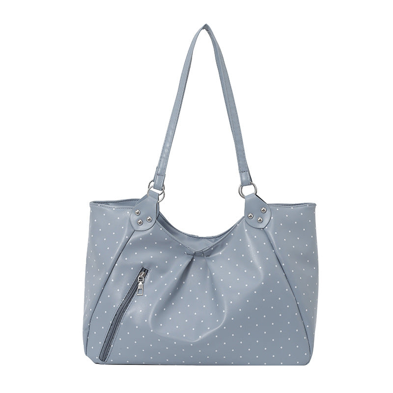 Polka Dot Patterned Handheld Tote Bag